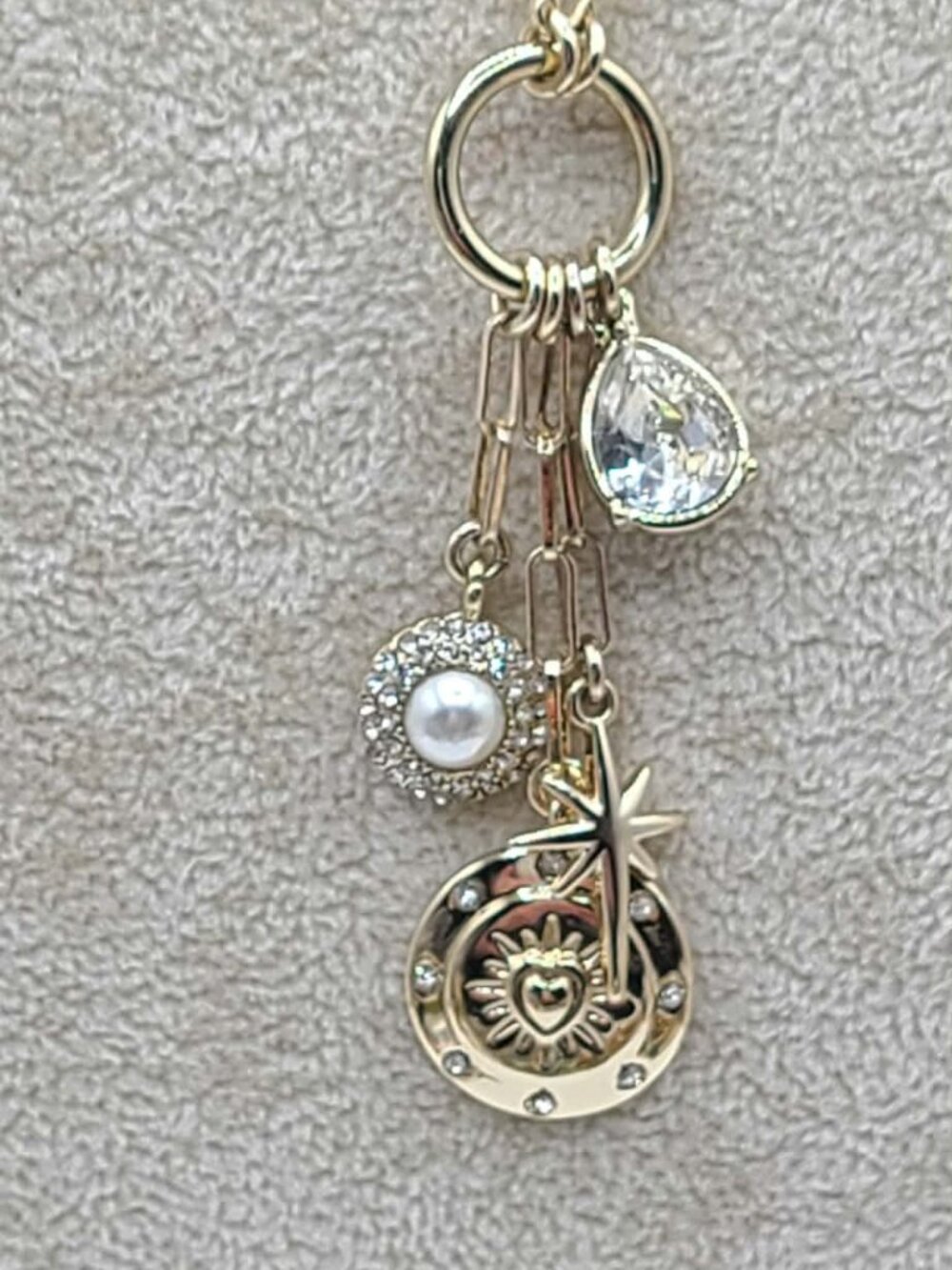 J Crew Factory Hoop Charm Necklace NWOT